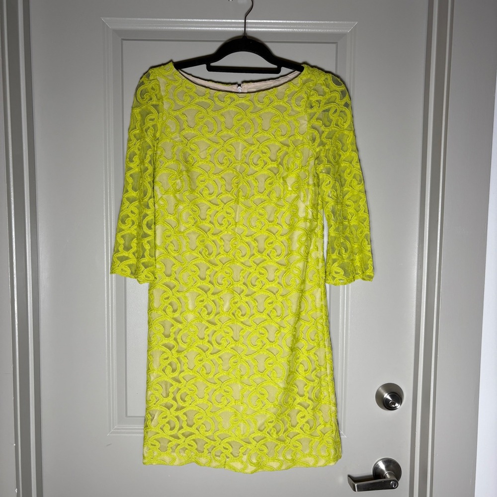 Nine West Lime Lace Dress Size 4